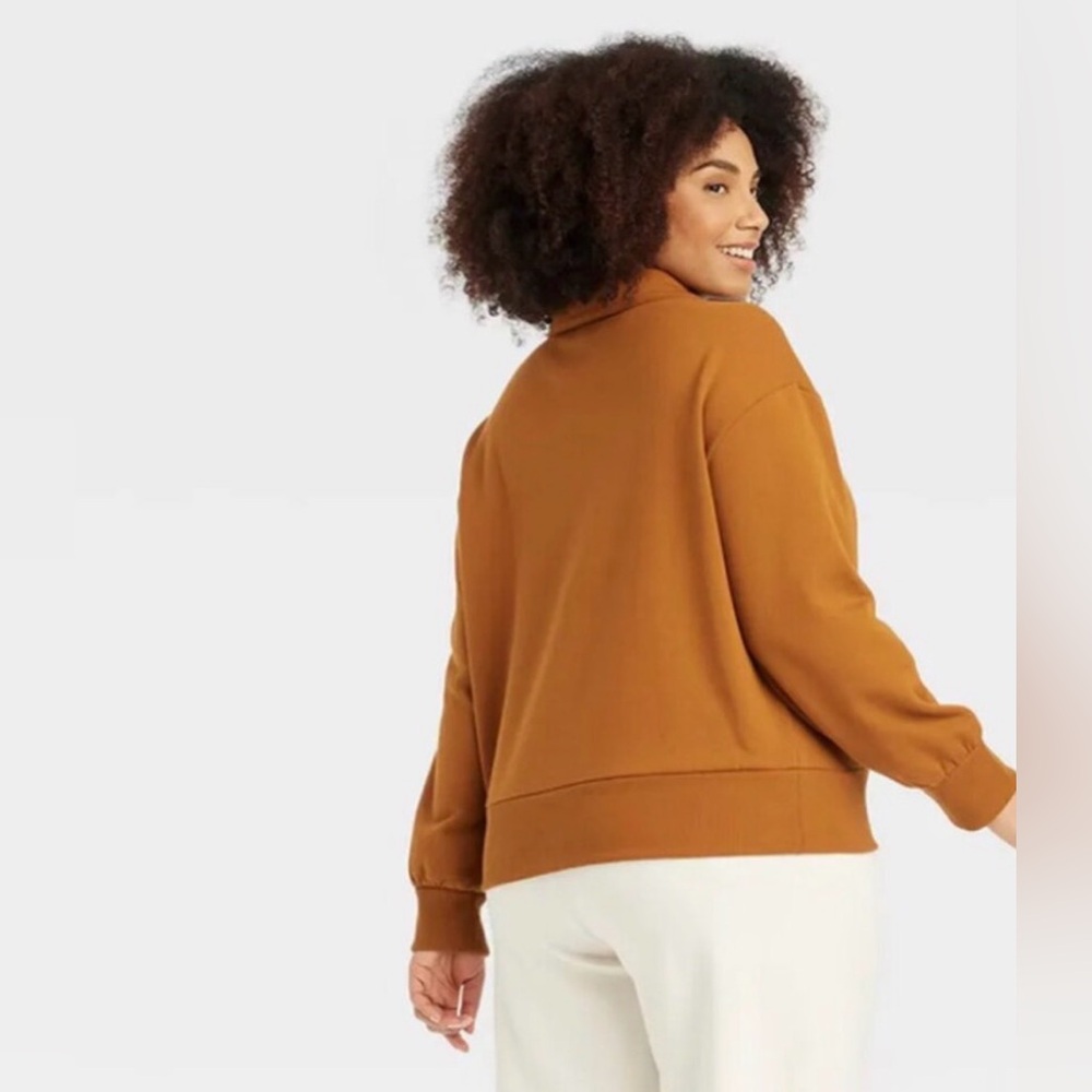 Burnt Orange Quarter-Zip Pullover - image 2